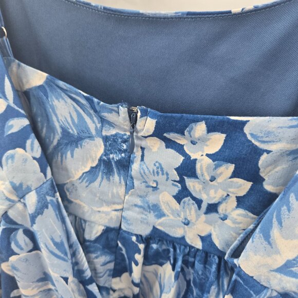 Joie Blue White Floral Tropical Empire Waist Summer Resort Maxi Dress 8 NWOT - Picture 9 of 14
